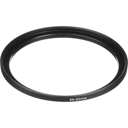 Phot-R 58-62mm Negro Aluminio Step Up Stepping anillo adaptador para filtros de camara y lentes