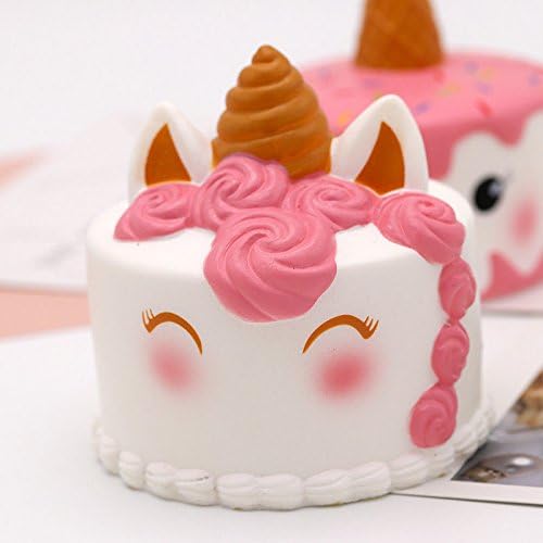HiDreammy Jumbo Slow Rising Squishies, Squeeze Kawaii Charms Sweat Scented Squishy Toys- Super Soft Squishy Toys, Cute Stress Relief Gift for Kids&amp;Adults(Unicorn Cake)