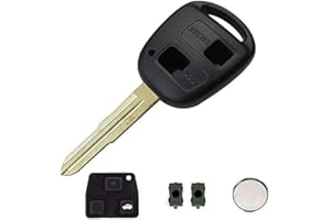 SALPIE Guscio Portachiavi Accessori Ricambi Cover Copri Chiave Telecomando Auto 2 Tasti Compatibile Con Toyota Yaris (Guscio+Tasti+Switch+Batteria) (GUSCIO, GUSCIO)