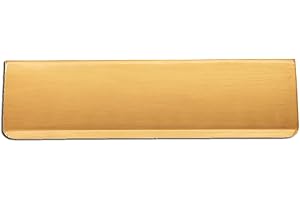 Infinity Decor 11” or 12” Victorian Letter Plate Tidy Inner Flap - Solid Brass Letterbox Internal Door Cover Plate (Satin Brass, 11")