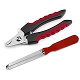 VersionTech Professionell Huastier Krallenzange Krallenschere Krallenschneider Hund Nagelschere mit Schutzscheibe Nagelknipser für mittelgroße und große Hunde Scherschneider