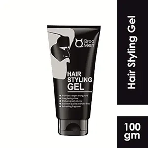 Qraa Men Ultra Hold Voluminous Hair Styling Gel For Men Enriched With Essential Oils, 100 g