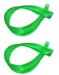 Kabello 2 Pcs Hair Streak Extension For Women And Girls Green Pack Of 1