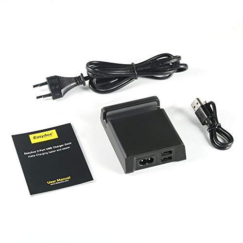 EasyAcc® 3.4A 17W Ladestation Handyhalterung mit 2 USB Anschlüsse und 1 Nut -Schwarz - 7