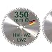Produktbild HM Sägeblatt 350 x 30 mm LWZ Hartmetall Präzision Kreissägeblatt 350mm Wechselzahn mit Spanabweiser für Naturholz Brennholz Hartholz Leimholz zum Sägen mit Wippsäge Tischkreissäge Kreissäge Kappsäge Gehrungssäge Brennholzsäge Tischsäge