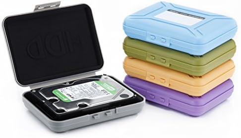 SISUN® 3.5 inch Professional Anti-Static HDD Protector Case , 3.5 Inch Hard Drive protective Case - HDD Storage Box Grey/Purple/Yellow/Blue/Green (3.5" Green)