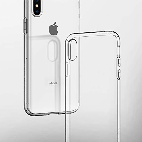 Spigen Liquid Crystal -  Funda iPhone XS X con Protecci  n TPU flexible y ligero  Transparente