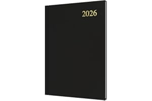 Collins - Essential - 2026 12 Month Calendar Year Planner, Week-To-View Diary, A5 Hard Cover - Black (ESSA53.99-26)