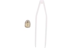 FILFEEL Hip Hop Teeth Decoration, Bling Tooth Single Grill Cap for Teeth Mouth, Hip Hop Show Accessories(Gold)