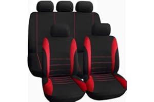 Motacare® MCSCR2, Universal Full Car Front And Rear Seat Cover Protectors 9pc Set, Airbag Compatible Washable Easy Fit - Red