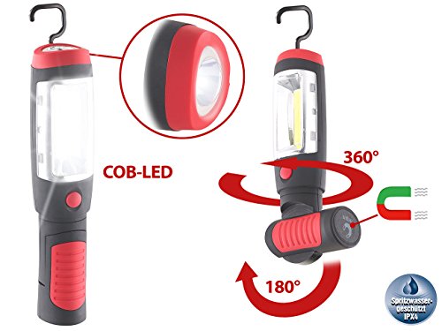 Lunartec Schwenkbare Arbeitsleuchte mit COB-LED, Neodym-Magnet, 3W, 180lm, IPX4 - 2