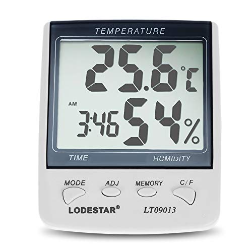 Preisvergleich Produktbild Shuzhen,Digital Hygrothermograph Hygrometer Thermograph Temperaturanzeige mit Zeitalarmfunktion(Color:Weiss)