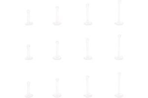 VANANA Clear Nose Stud, Plastic Nose Studs Invisible Earrings Piercing Retainers for School Daily Work