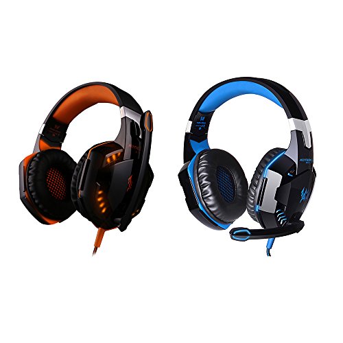 G2000 Cuffie Gaming Microfono ArkarTech Cuffia da Gioco Gamer Stereo LED Luce Regolatore di Volume per PC iPhone Smart Phone Laptop tablet iPad iPod MP3 MP4 Mobilephones