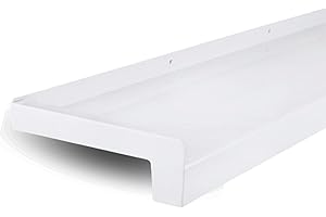 METALL- & KUNSTSTOFFHANDEL THOMAS JÄKEL TJ Fensterbank Außen I 70 mm x 1100 mm I Weiß RAL 9016 I hochwertiges Aluminium Fensterbrett mit Seitenabschluss I pflegeleichter & langlebiger Alu Fenstersims I pulverbeschichtete Außenfensterbank