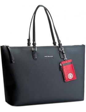 Tommy Hilfiger Love Tommy Reversible Tote Check Blau Rot AW0AW03307 Damen Wende Tasche Shopper Handtasche Wendetasche