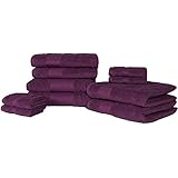 Dreamscene – lujo 100% algodón egipcio 10 piezas juego de toalla de baño Set de regalo de baño de cara mano, marrón, 10 unidades)