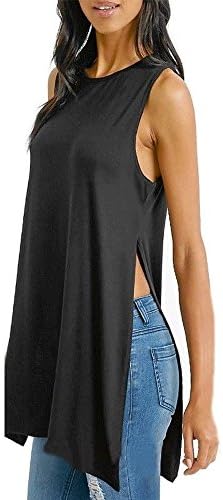 H&amp;B Women's Ladies Double Side Slits Split Long T Shirt Tunic Top SM ML and PLUS Sizes