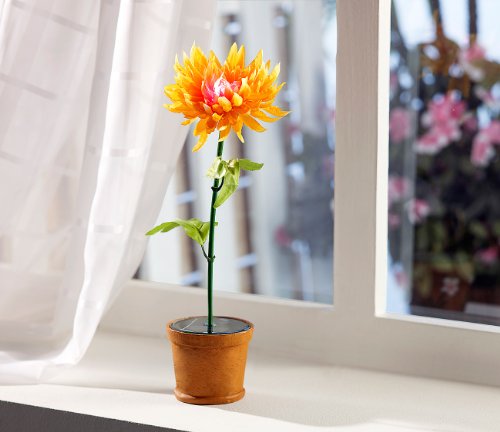 Lunartec Solar-Blumentopf (künstliche Pflanze) mit Farbwechsel-LED - 2