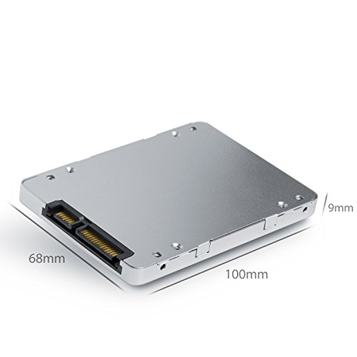 CSL 2,5″ mSATA zu SATA Adapter-Gehäuse / Festplatten-Gehäuse / Laufwerksrahmen | Konverter Adapter | bis zu 6 Gbit/s | 9mm | silber | Aluminium - 5