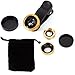 Produktbild 3 in 1 Lens 180 Grad Fischaugenobjektiv Fischaugen Fisheye Objektiv Weitwinkel Makro Kamera Linse Set Adapter Fuer Handy Samsung Smartphone Tablet Apple iPhone 4 4S 5 5S 6S 6 Plus Schwarz Silber Blau Dunkelrot Gold