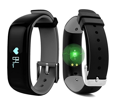ROGUCI 0.86 "OLED Bluetooth Wearable Smartband, wasserdichtes IP67 intelligentes Armband Wristband, Blutdruck-Monitor, Puls-Monitor,Grau