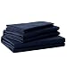 Produktbild Lidahaotin 4 Stück Bettlaken Set Solid Color Pillowcase Bettlaken Toal Bettdecke Kit Startseite Bettwäsche Tiefes Blau 167 * 230cm