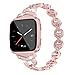 Produktbild für Fitbit Versa Uhr Intelligent Uhr Smart Watch Ersatz Sport Kristall Metall Diamantlegierung Uhrenarmband Armband Handschlaufe Strap für Herren Damen (Rosa)