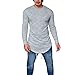 Produktbild Elecenty Herren Langarmshirt Bluse Lange Rundkragen Slim Fit T-Shirt Männer Pullover Sweatshirts Streetwear Classics Hemden Tops Kompressionsshirt (L, Grau)