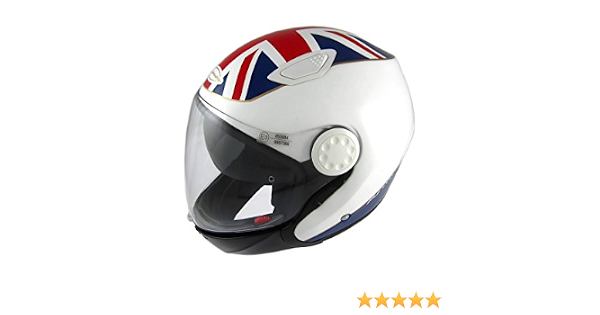 Pro-Ject CASCO MOTO DOPPIA OMOLOGAZIONE JET E INTEGRALE CON CALOTTA IN  FIBRA DI VETRO E DOPPIA VISIERA OMOLOGATO IN ITALIA ECE 22.05 E3 MOD. PJ  EVO 06 UK FLAG (S2-56/57CM) : Amazon.it: