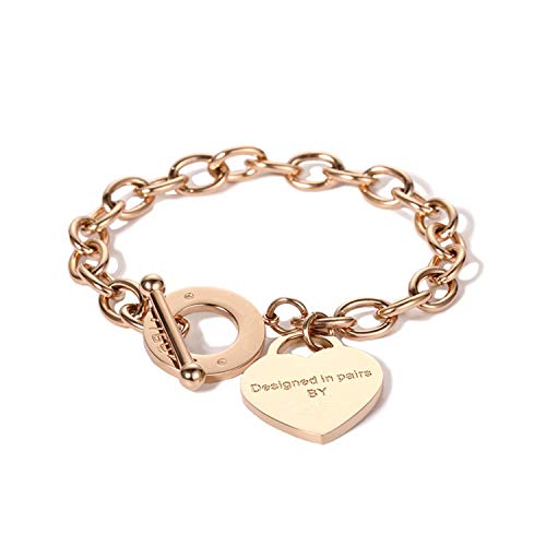 Preisvergleich Produktbild SHOUSHISII Armband Armband weiblich überzogen Rose Gold Love Heart Schriftzug Schmuck