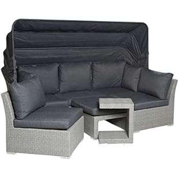 vidaXL Sonnenliege Poly Rattan Sonneninsel Strandkorb Lounge Muschel