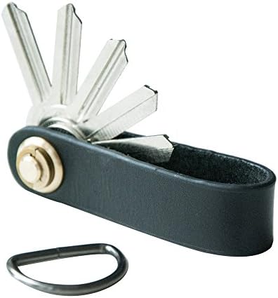 Black Key Organizer Smart Leather Compact Holder Pocket with Box