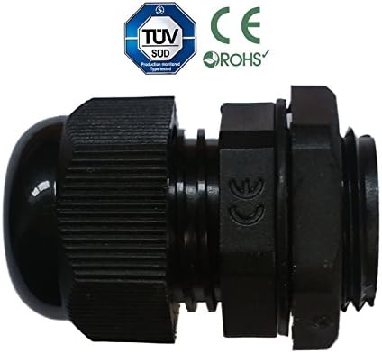 Cable Glands - Waterproof IP68 Compression M18 (M18, Black, 10)