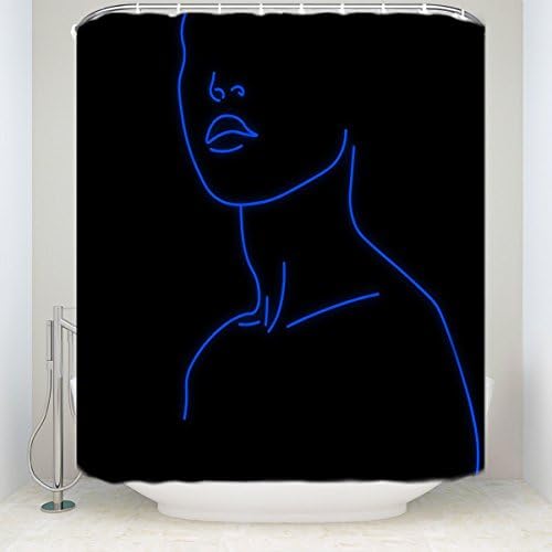 Waterproof Fabric Polyester Bathroom Shower Curtain with Hooks 60x72 - Hipster