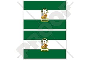 STICKERSWORLD 2 adhesivos de vinilo para parachoques, bandera de Andalucía, España, Andalucía, 100 mm, 2 unidades