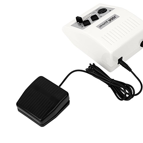JSDA Profi Studio-Nagelfräser JD500 Maniküre/Pediküre/Hornhautentferner auch privater Gebrauch weiß Komplett-set 30000 U/min mit Fußpedal und 4 Bits - 2