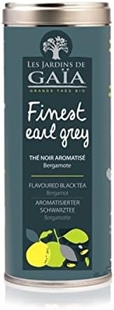 Earl Grey Loose Leaf Tea, Fairtrade Organic,  Les Jardins de Gaia, 100 Grams Net Weight, Caddy Tin