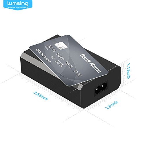 Lumsing Quick Charge 3.0 36W 4 Port USB Ladegerät Desktop Ladeadapter für Galaxy S7 / S6 / Edge / Plus, Note 5 / 4 und Smart Ports für iPhone 7 / 6s / Plus, iPad Pro / Air 2 / mini, LG, Nexus, HTC & mehr (Schwarz) - 5