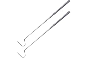 Cabilock Hochleistungshaken 2 Stücke Teleskop Edelstahl Reptilienfänger Schlangenfänger Werkzeug Greifzange Müllzange Schlangen Reptilien Haken für Gecko 68cm Reptilienboden