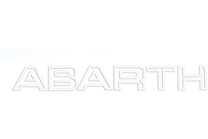RICREO Schriftzug Abarth für Vordere Gitter Buchstaben für FIAT 500 Abarth Kühlergrill Dekoration im Originalstil Logo für Vorderen Grill FIAT Punto Evo Abarth FIAT 595 Personalisierung Kühlergrill (Weiß)