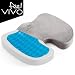 Produktbild Feelvivo Sitzkissen Orthopädisches,Memory Foam Sitzkissen & Gel,Steißbeinkissen, Ischias Kissen Sitzauflage,Wirkt Schmerzreduzierend Geeignet Für Auto, Büro- & Rollstuhl Sowie Reisen,Anti-Rutsch.