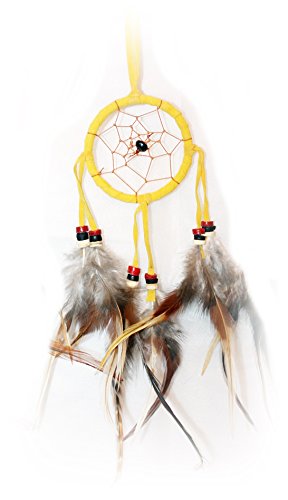 10 x Mini Traumfänger Wildleder zarte spitze Federn 6 cm. Ring verschiedene FARBEN Kinder Dreamcatcher 090 - 7