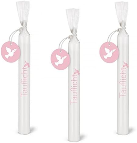 Hope Light Candle Baptism Light Pink Candles (Set of 3 Set Bulla Design