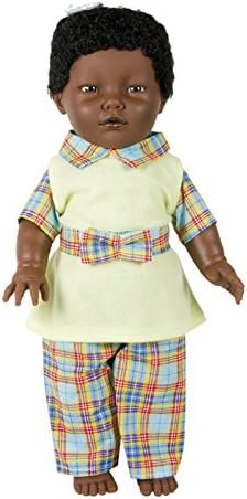 Belonil 16-Inch Robbie and Kathie Black Girl Doll with Hair and Yellow Clothes