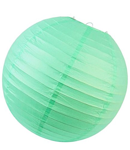 SUNBEAUTY Set Tissue Papier Pompom & Fan & Honeycomb Wabenball & Wassertropfen & Lampion Türkis Mint Serie Mixed Hochzeit Geburtstag Feier Party Dekoration - 5