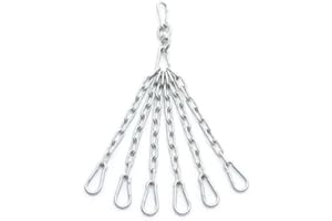 Geezers Boxing Heavy Duty Punch Bag Chain Set, 4 and 6 Hook, 360 Degree Rotation Swivel, Holds over 100Kg weight