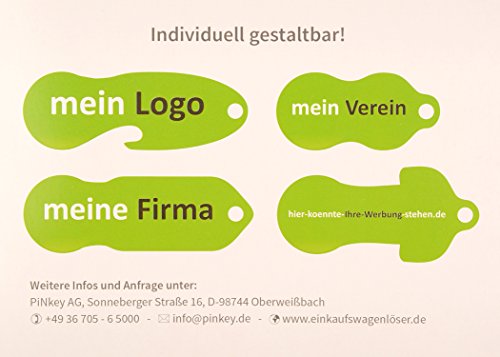 Einkaufswagenchip Edelstahl /3×1 Stück orange, grün, schwarz mit 12 Monaten Schlüsselschutz - 3