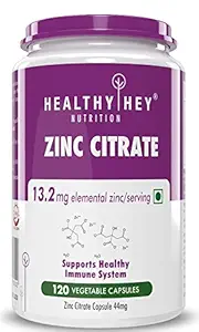 HealthyHey NutritionHealthy Hey Nutrition Zinc Citrate, Supports Immune and Immunity - 120 Veg Capsules