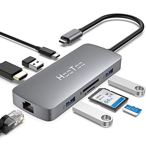 HooToo - Hub USB C 8 en 1 Gris Gris sideral